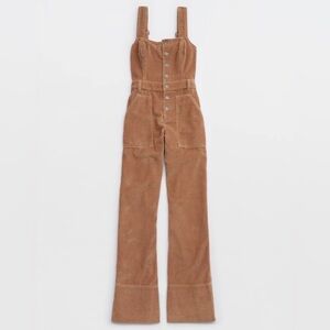 aerie Corduroy Strap Jumpsuit in Camel Brown